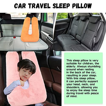 Travel Pillow Car Pillow(28x18in) U Shaped Cushion Pillow, Long Distance Travel Sleep Pillow for Head and Body Support for Adults Children (Grey) - color: Grey