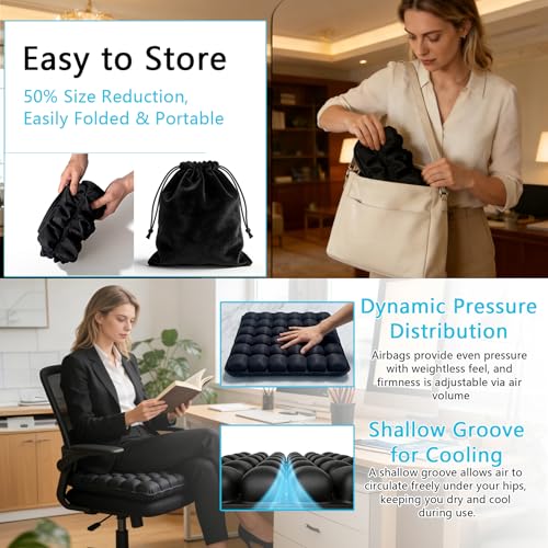 SondlorTravel Cushion Airplane Seat,Portable Air Cushion for Travel, Airplane Long Flights, Office, Car & Wheelchair