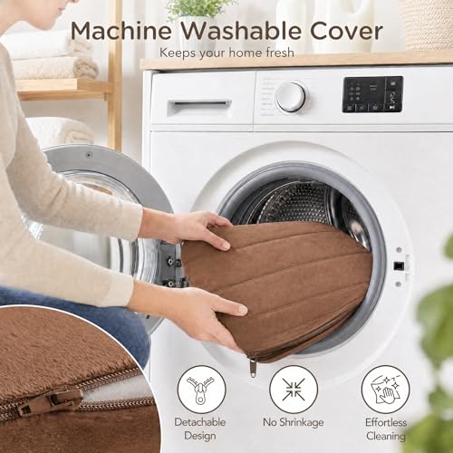 Codi Thick Replacement Couch Cushions 2 Sets, Upholstery Foam with Washable Covers for Sofa Cushion Chair Meditation - 24 × 24 × 5 Inch, High Density Foam, Coffee - color: Coffee, size: 24 Inch (Pack of 2)