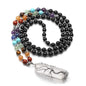 Jovivi Natural 7 Chakras Healing Crystals Necklace Wire Wrapped Clear Quartz Stone Pendant Healing Pointed Reiki Energy Balancing - color: Black Obsidian