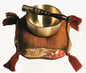 Meditation Accessory Japanese Rin Gong Singing Bowl Set 3.5" dia with Cushion & Brocade Striker - Brown Gold - color: 3.5" Brown Gold Brocade