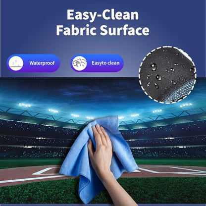 Extra Large Gaming & Office Mouse Pad (31.5" x 11.8") with Durable Stitched Edges – Professional Baseball Field at Night Vibrant Playground Stadium League Theme Print, Anti-Slip XXL Desk Mat - color: Baseball Field