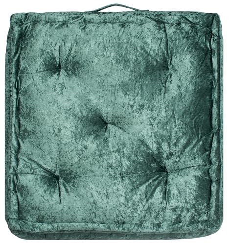 SAFAVIEH Home Collection Belia Green 18-inch Square Tufted Floor Pillow with Insert - color: Green, size: 18 x 18-Inch