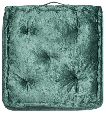SAFAVIEH Home Collection Belia Green 18-inch Square Tufted Floor Pillow with Insert - color: Green, size: 18 x 18-Inch