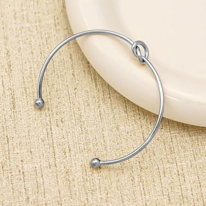 Handmade 925 Sterling Silver Bangle Bracelet Simple Silver/Gold Adjustable Cuff Bangles Durable Stainless Steel bracelet for Men &Women Daily Jewelry Gift for Anniversary Birthday Gift - color: Color 24
