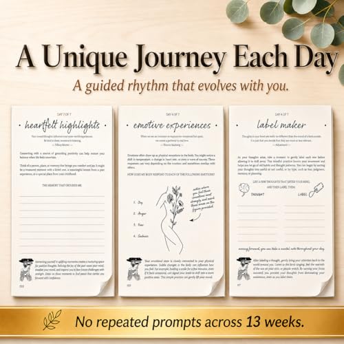 Guided Journal for Women | 13-Week Mindfulness & Self-Reflection Journal for Self-Care, Gratitude & Personal Growth | Unique Daily Prompts & Exercises | A5 Vegan Leather | Elegant Gift Box | Her Vibe (Beige-Ritual set) - color: Beige-Ritual set