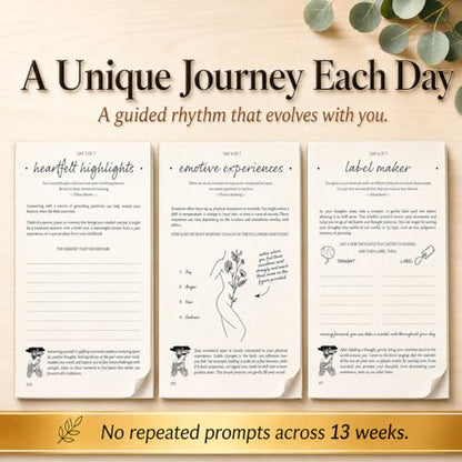 Guided Journal for Women | 13-Week Mindfulness & Self-Reflection Journal for Self-Care, Gratitude & Personal Growth | Unique Daily Prompts & Exercises | A5 Vegan Leather | Elegant Gift Box | Her Vibe (Beige-Ritual set) - color: Beige-Ritual set