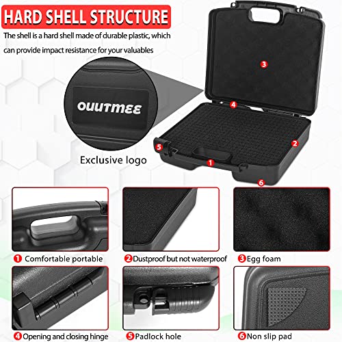 Portable Hard Case 12.2" x 9.85" x 3.77" with Customizable Diced Foam,Protects for Equipments, Electronics, Tools, Microphones, Recorder and More