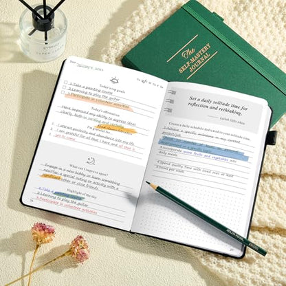 Self-Mastery Journal for Men - Gratitude Journal for Daily Reflection, Positivity and Self - Care and Reflection - Guided Manifestation Journals - Goal Journal for Women & Men(Black) - color: Black