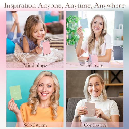 XKDOUS Affirmation Cards for Women, 3.5" x 5.7" 60 Daily Positive Affirmation Cards, Motivational Cards with Miracle Mantras, Birthday Inspirational Friendship Gifts, Desk Decor Gifts