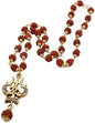 The Great Indian Store Original Rudraksha Mala, Golden Om Trishul Damru Pendant, Religious Locket for Men and Women Pack of 1