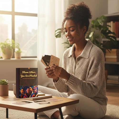 Affirmation Cards for Black Women – 60 Positive Daily Empowerment Cards with Display Stand, Self-Care & Confidence Deck, Inspirational Self Care Cards with Positive Quotes, Gifts for Black Women, Motivational Gift Set