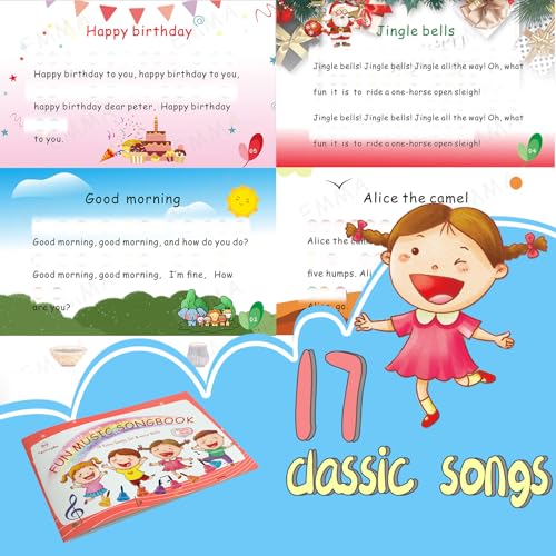 Hand Bells, 8 Note Musical Handbells Set with 17 Songbook Musical Toy Percussion Instrument for Toddlers Children Kids for Children's Day Family Activity School and Church (Upgraded Edition)
