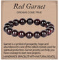 LPBeads Handmade Natural Gemstone Stretch Elastic Bracelet Healing Crystal Round Stone Beads Jewelry Gifts for Women Men - color: Garnet, size: 10mm