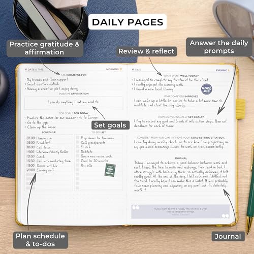 Clever Fox Self Mastery Journal – Guided Daily Reflection & Self Improvement Journal with Prompts – Journaling Notebook for Women & Men (Amber Yellow) - color: Amber Yellow