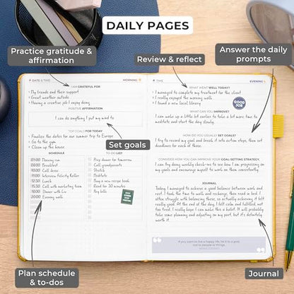 Clever Fox Self Mastery Journal – Guided Daily Reflection & Self Improvement Journal with Prompts – Journaling Notebook for Women & Men (Amber Yellow) - color: Amber Yellow