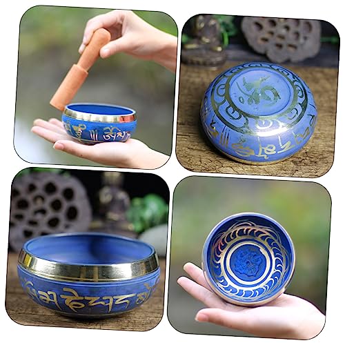 HEMOTON Handcrafted Tibetan Singing Bowl Set for Meditation and Yoga with Cushion and Mallet Calming Sound for Mindfulness and Chakra Healing