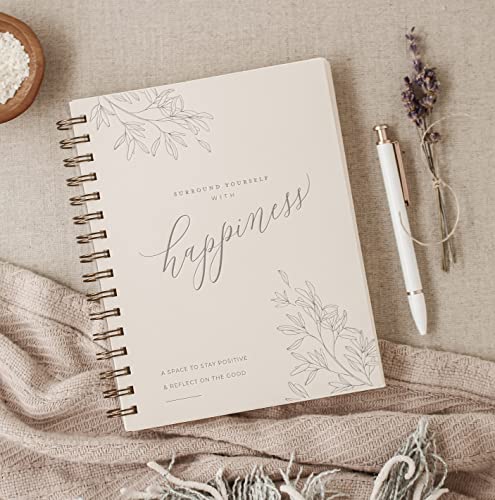 Happiness Guided Journal for Women; Manifest Personal Growth in 5 Minutes A Day; Chai Latte Surround Yourself with Happiness Journal with Daily Prompts; Mental Health Wellness Diary