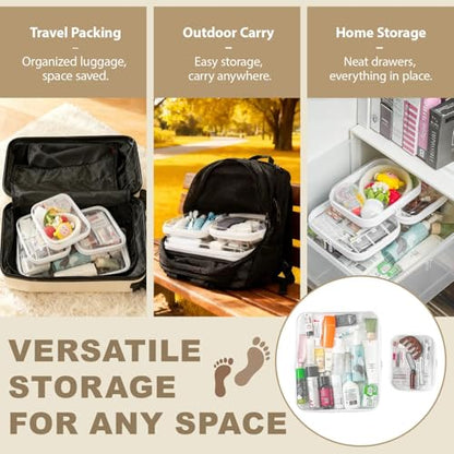 Clear Hard Shell Zipper Pouches, Clear Zipper Bags, Hard Case Pouches for Purse & Diaper Bag Organizer,and Travel Essentials (XXL+3M) - size: XXL+3M