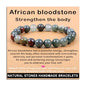 AD Beads Handmade Gemstone Stretch Elastic Bracelet Crystal Healing Reiki Nature's Beauty and Spiritual Essence Unisex - color: African Bloodstone (Strengthen the Body), size: 8mm