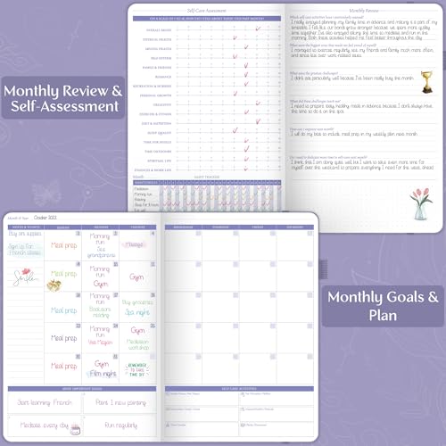 Legend Self-Care Journal – Guided Daily Reflection Notebook for Mental & Physical Health – Mood & Personal Development – 3-Month, 7x10” (Lavender) - color: Lavender - Gold Foil