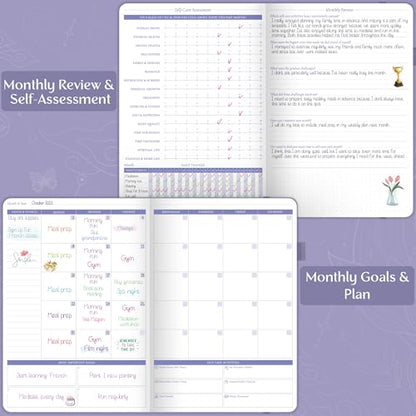 Legend Self-Care Journal – Guided Daily Reflection Notebook for Mental & Physical Health – Mood & Personal Development – 3-Month, 7x10” (Lavender) - color: Lavender - Gold Foil