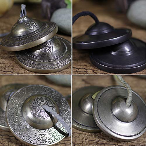 Tibetan Tingsha Bell Set - Tibetan Cymbals - for Sound Healing, Yoga, Meditation, and Mindfulness,Handmade in Nepal,Made of Bronze,Cloud Pattern,9cm/3.5 inch - color: 14-Bronze-Cloud-9cm