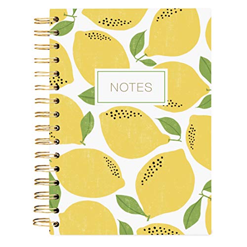 Graphique Designer Notebooks - Lemons - Spiral Bound Writing Journals for Offices, Schools, Classrooms, and More - Hard Cover with 160 Ruled Pages (6.25" x 8.25") - color: Lemon