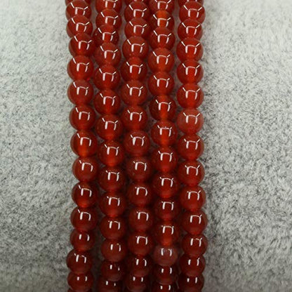 Keleny 4mm Natural Round Beads Gemstones Rock Crystal Stretch Bracelet 7 Inch Unisex - color: Dyed Red Agate