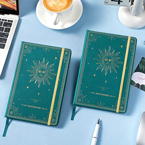 Artfan Ruled Notebook/Journal – Premium Thick Paper Faux Leather Classic Writing Notebook with Pocket + Page Dividers Gifts, Banded, Large, 144 Pages, Hard Cover, Lined (5.8 x 8.4) - Jungle Green - color: Green1
