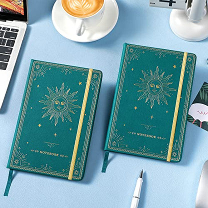 Artfan Ruled Notebook/Journal – Premium Thick Paper Faux Leather Classic Writing Notebook with Pocket + Page Dividers Gifts, Banded, Large, 144 Pages, Hard Cover, Lined (5.8 x 8.4) - Jungle Green - color: Green1