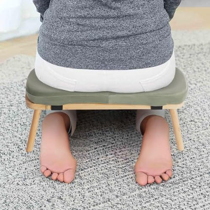 Foldable Meditation Stool with Cushion, Bamboo Yoga Bench with 5° Tilt, Ergonomic, Portable & Sturdy, Supports 397 lbs, Removable Velvet Cover, Seiza, Floor & Prayer Seat, Easy Clean (Green) - color: Green