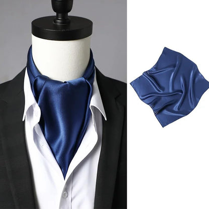 ANDANTINO 100% Mulberry Silk Scarf -21” Lightweight Square Neckerchief – Breathable Digital Printed Scarves with Gift Packed - color: Solid Color-navy Blue