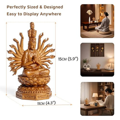 Thousand Hands Guan Yin Buddha Statue – Kuan Yin Quan Yin Sculpture for Feng Shui, Meditation, and Spiritual Decor, Zen Gift for Home & Altar Decoration