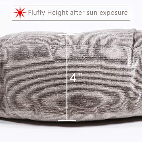 Tiita Outdoor Chair Cushions 22" x 22" Square Seat Pillows Set of 2 Throw Floor Pads for Patio Garden Furniture Chairs Office Livinh Room, Grey