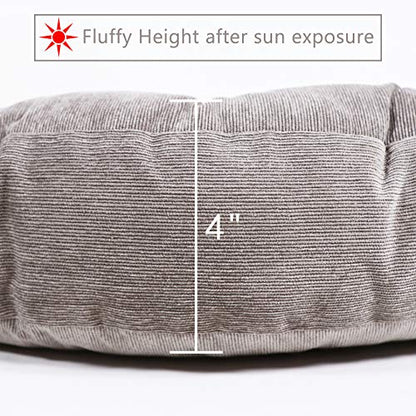 Tiita Outdoor Chair Cushions 22" x 22" Square Seat Pillows Set of 2 Throw Floor Pads for Patio Garden Furniture Chairs Office Livinh Room, Grey