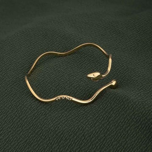 PALMONAS Minimalist Golden Ripple Snake Bracelet for Womens Waterproof & Anti-Tarnish