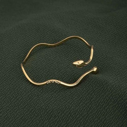 PALMONAS Minimalist Golden Ripple Snake Bracelet for Womens Waterproof & Anti-Tarnish