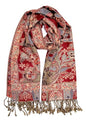 Achillea Elegant Paisley Floral Pashmina Shawl and Wrap – Boho Rave Scarf for Festival, Travel & Everyday Wear - color: Red Black
