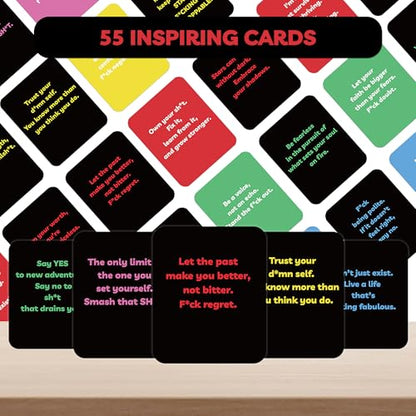 Unique Badass Birthday Gifts - Badass Affirmation Cards - 55 Sweary Affirmation Cards - Daily Positive Motivational Card - Inspirational & Self Care Quotes - Spiritual Gifts for Best Friend, Sister - style: Minimalism