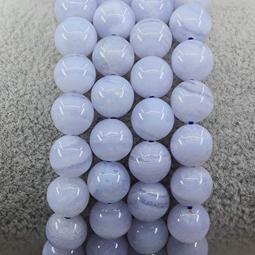 Keleny Gem Semi Precious Gemstones 8mm Round Beads Crystal Stretch Bracelets 7 Inch Unisex - color: A Grade Blue Lace Agate