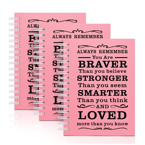 3Pcs A6 Spiral Notebook,Inspirational Journal,Motivational Journal for Women Men,Spiral Journal Notebook College Ruled Daily Diary for School,Travel,Business,Work (3Pcs-A6 Always Pink) - color: 3pcs-a6 Always Pink