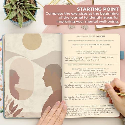 Clever Fox Inner Peace Journal – Guided Stress & Anxiety Relief Journal with Prompts – Healing & Self-Discovery Notebook for Women & Men (Aquamarine) - color: Aquamarine