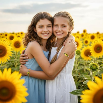 SmileBelle Protection Bracelets for Women, Pregnancy Gifts for Expecting Mom Sunflower Gifts for Women Black Tourmaline Bracelets as Healing Bracelet Sunflower Bracelet as Mother Day Gift - style: Sunflower Protection