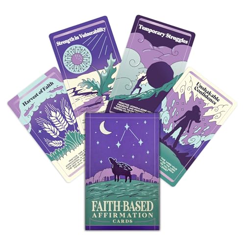 PURPLE CANYON Faith-Based Affirmation Cards – Daily Scripture & Prayer Cards with Bible Verses | Christian Gifts for Women’s Encouragement & Inspiration | 52-Card Deck - style: Faith-Based Affirmation Cards