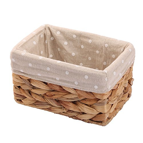 Rectangular Wicker Storage container, Organizer Box,Kingwillow, Art & Craft (Small) - color: Natural-Hyacinth