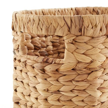 Casafield Woven Magazine Holder with Handles, Natural - Water Hyacinth Storage Basket for Bathroom, Living Room, Home Office - color: Natural - Hyacinth