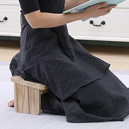 Meditation Stool, Foldable Wooden Kneeling Stool, Ergonomic Oblique Leg Meditation Bench, Meditation Table on The Floor, Meditation Stool/A / 39.5×19.5×16cm