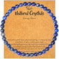 MAIBAOTA Healing Crystal Bracelet for Women Men, 8/4 mm Natural Stone Beaded Bracelets, Jewelry Birthday Gifts, Round Gemstones Stretch Bracelets - color: Blue-Lapis Lazuli, size: 4 mm