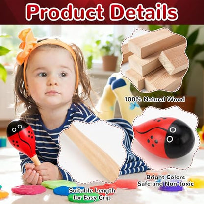 2 Pcs Maracas, 9 Inch Hand Percussion Rattles, Wooden Rumba Shaker Hand Musical Instruments with Clear Rhythm for Music Learning (Red-9 Inch) - color: Red-9 Inch